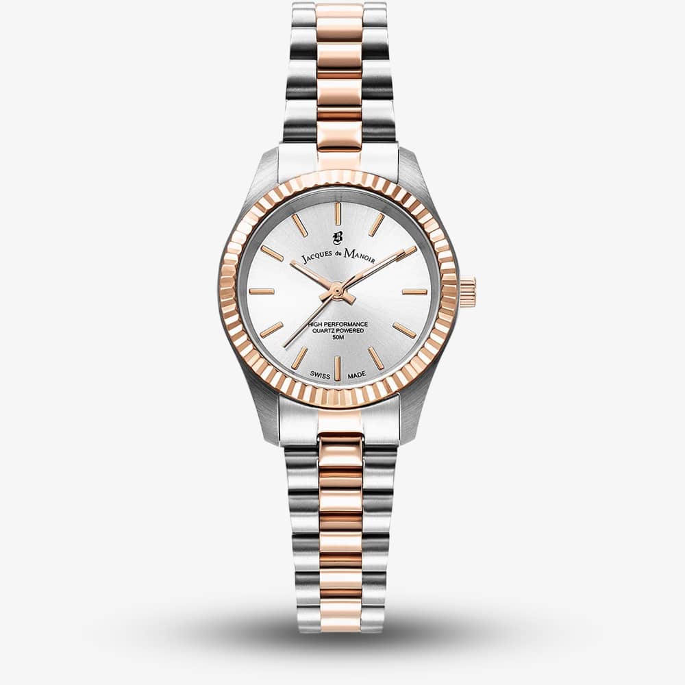 Jacques du Manoir Ladies Inspiration Prime Silver Dial Two Tone Bracelet Watch JWL04004