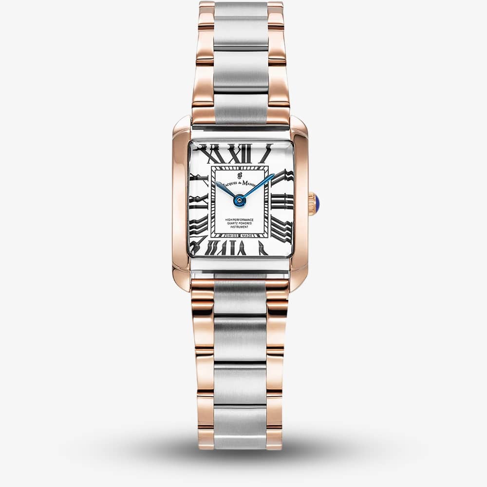 Jacques du Manoir Ladies Emily White Dial Two Tone Bracelet Watch JWL04404