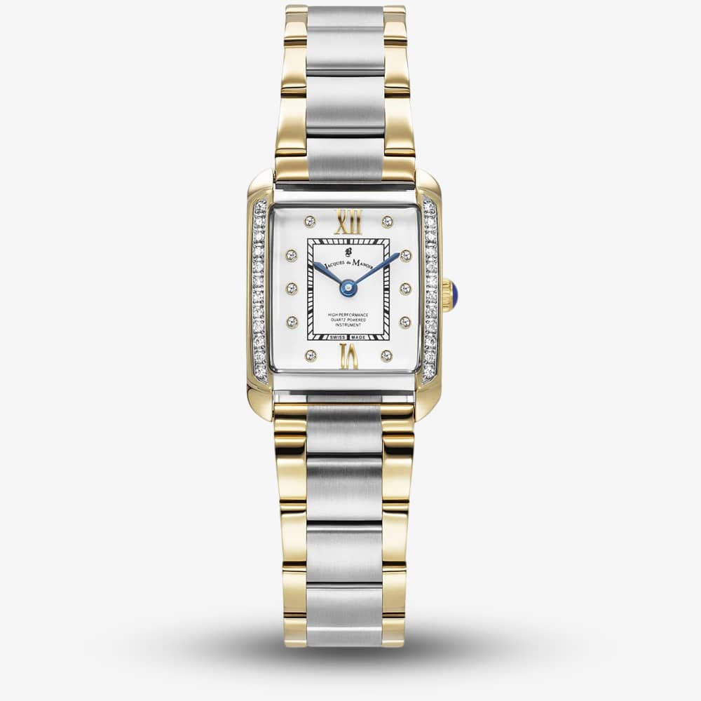 Jacques du Manoir Ladies Emily White Dial Two Tone Bracelet Watch JWL05503