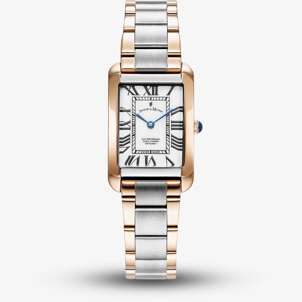 Jacques du Manoir Ladies Emily White Dial Two Tone Bracelet Watch JWL05804