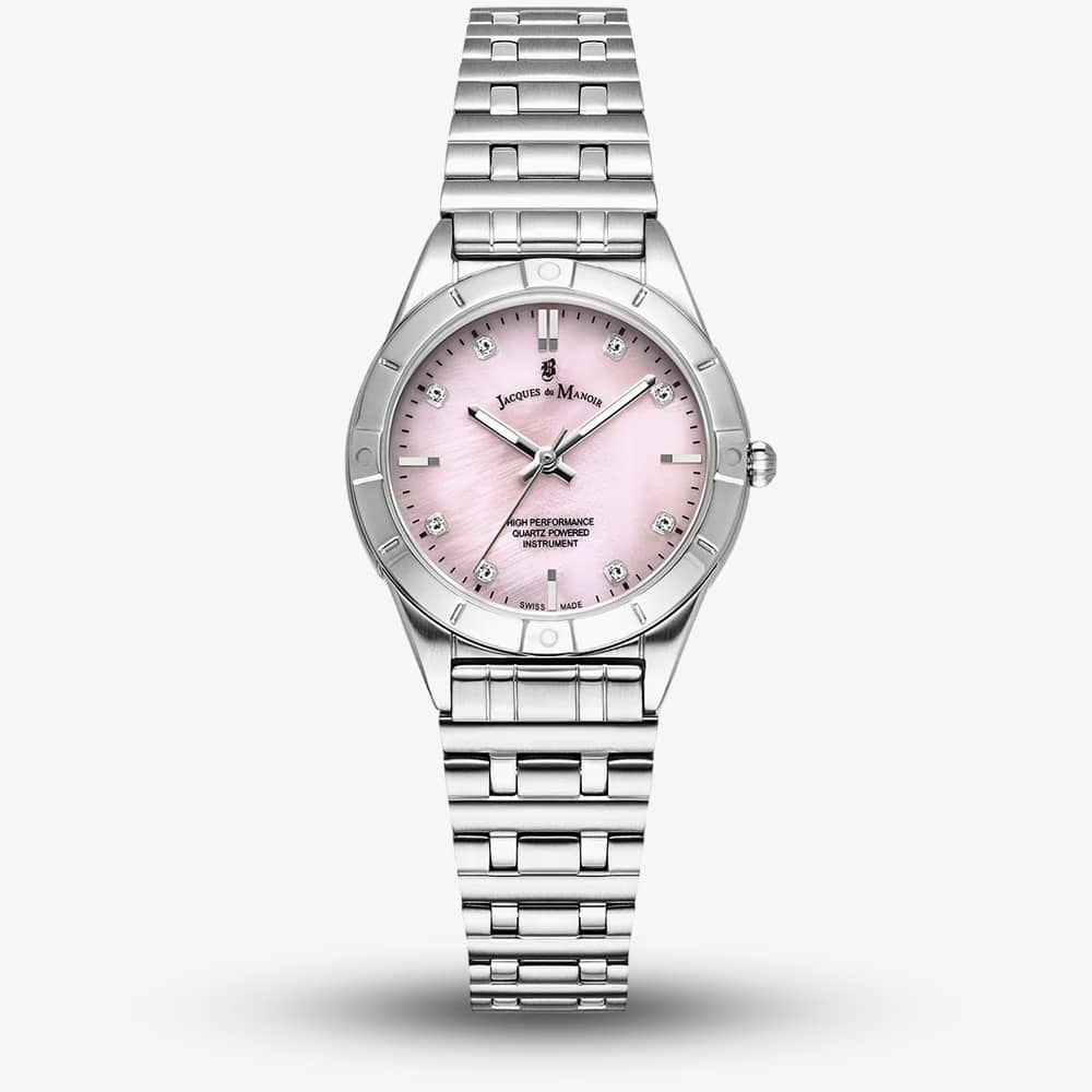 Jacques du Manoir Ladies Leonie Pink Mother Of Pearl Dial Bracelet Watch JWL05902