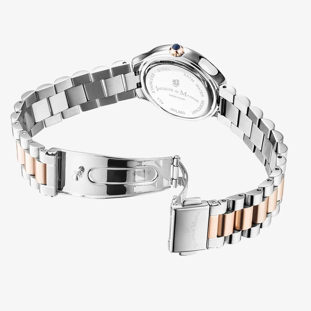 Jacques du Manoir Ladies Celine Silver Dial Two Tone Bracelet Watch JWL06003