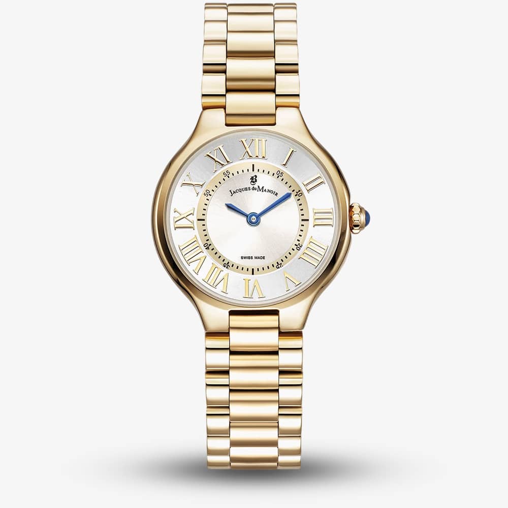 Jacques du Manoir Ladies Celine Silver Dial Gold Tone Bracelet Watch JWL06004