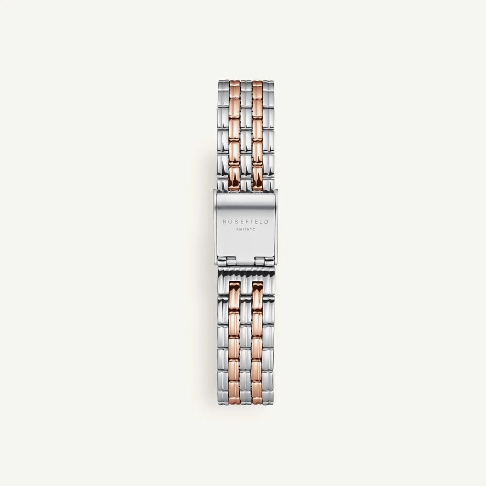 ROSEFIELD Ladies Muse White Dial Two Tone Rose Gold Bracelet Watch MUWDSD-MU04