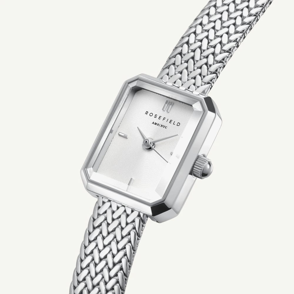 ROSEFIELD Ladies Mini Octagon Silver Dial Bracelet Watch MWSMS-M04