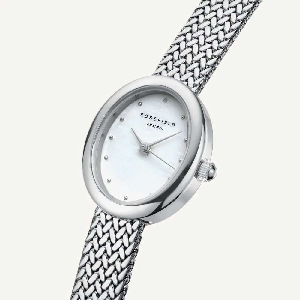 ROSEFIELD Ladies Mini Oval White Mother of Pearl Dial Bracelet Watch MWSMS-M05
