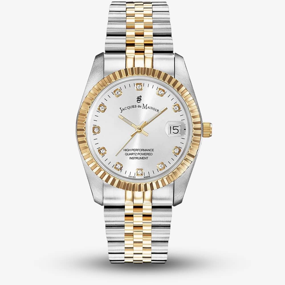 Jacques du Manoir Ladies Inspiration Elegance Silver Dial Two Tone Bracelet Watch NRO.07