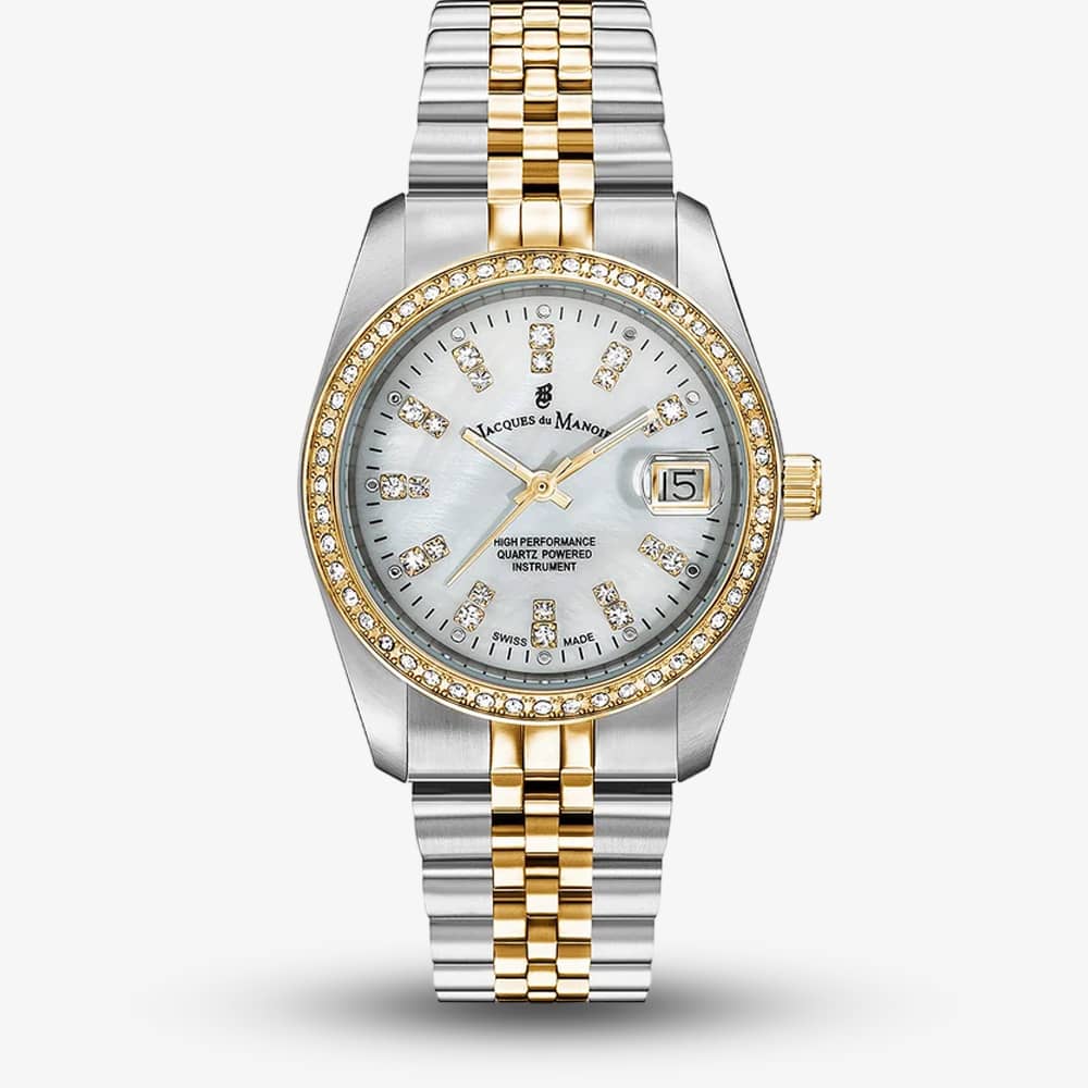 Jacques du Manoir Ladies Inspiration Elegance Silver Dial Two Tone Bracelet Watch NROP.07