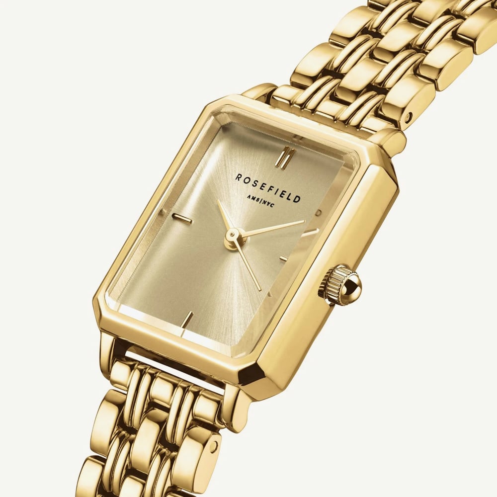 ROSEFIELD Ladies Octagon XS Champagne Dial Golden Bracelet Watch OCGSG-O82