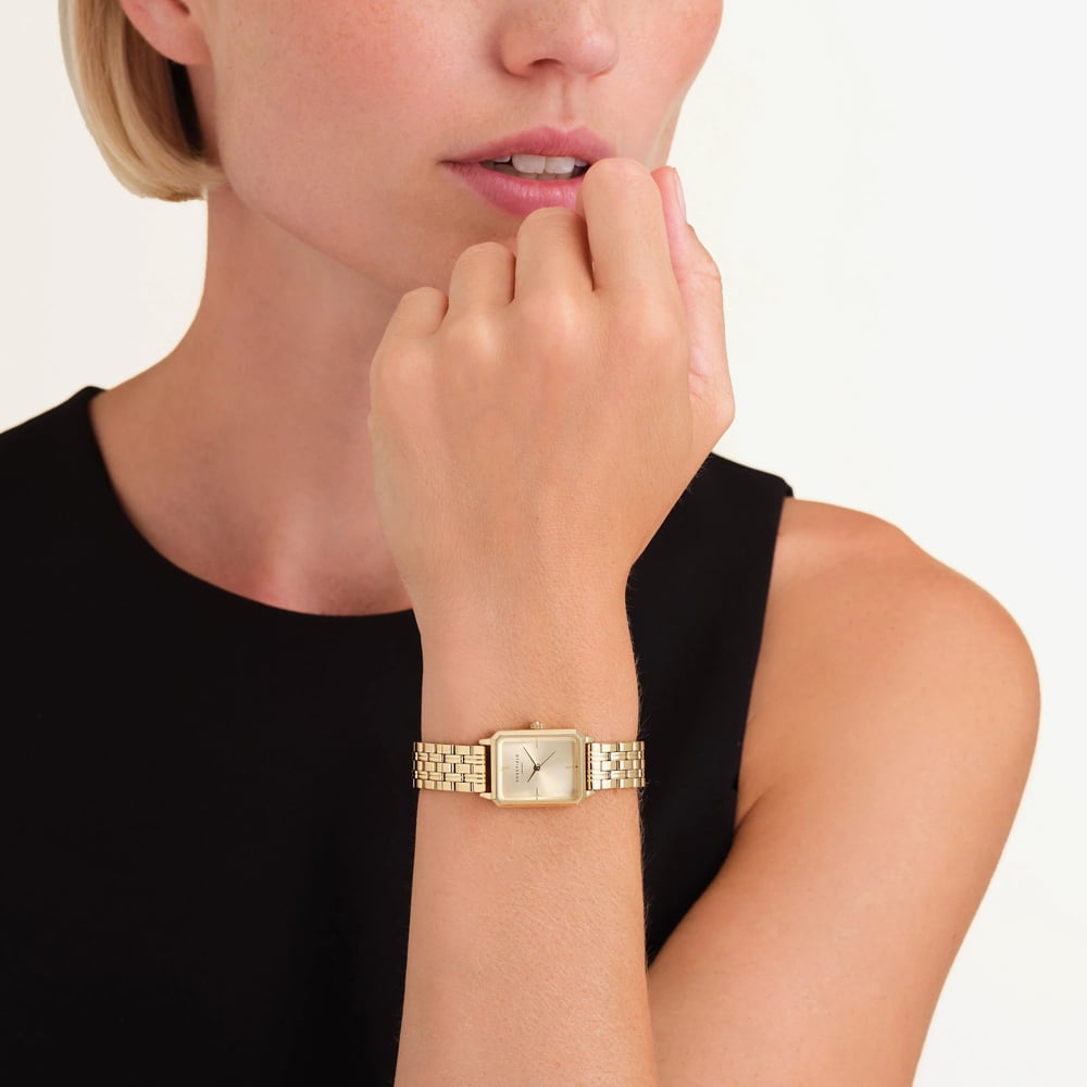 ROSEFIELD Ladies Octagon XS Champagne Dial Golden Bracelet Watch OCGSG-O82