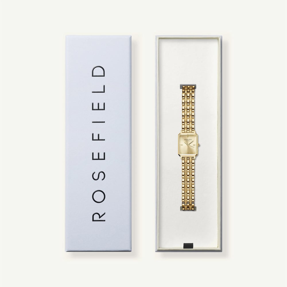 ROSEFIELD Ladies Octagon XS Champagne Dial Golden Bracelet Watch OCGSG-O82