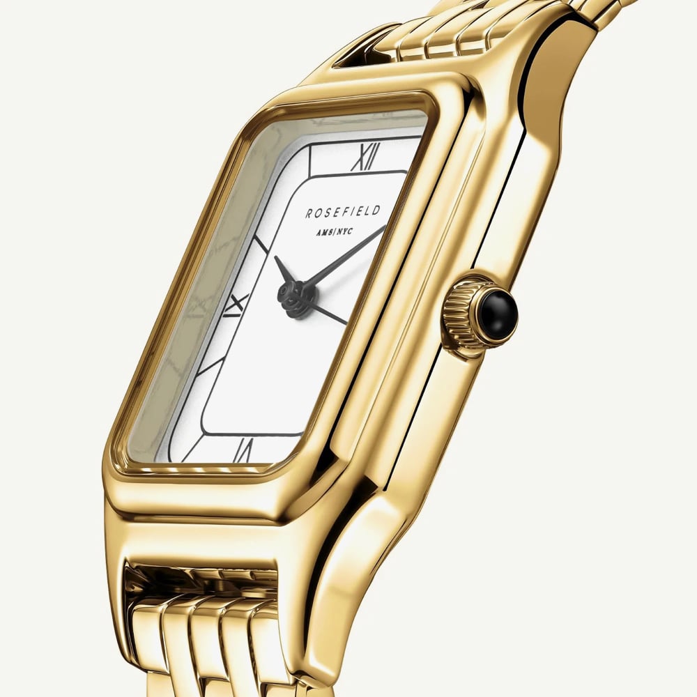 ROSEFIELD Ladies Ivy White Dial Golden Bracelet Watch OCWGSG-OC01