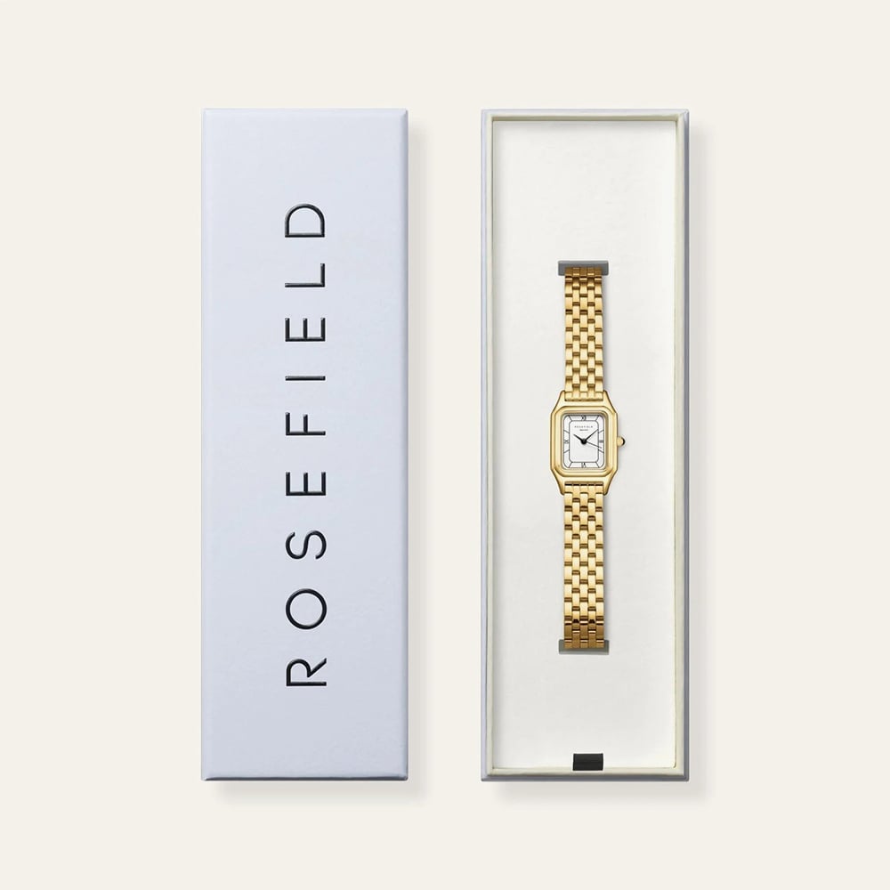ROSEFIELD Ladies Ivy White Dial Golden Bracelet Watch OCWGSG-OC01