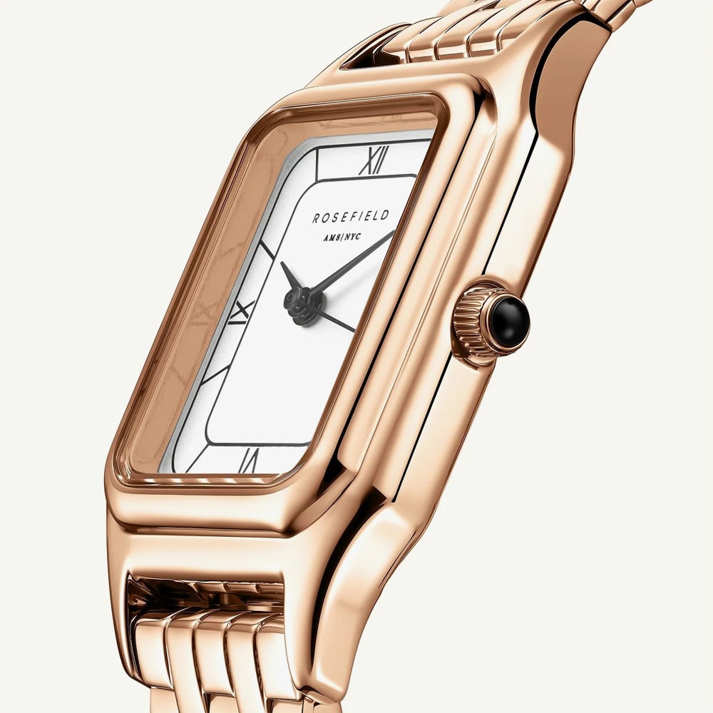 ROSEFIELD Ladies Ivy White Dial Rose Gold Bracelet Watch OCWRSR-OC04