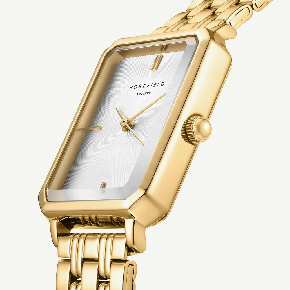 ROSEFIELD Ladies Octagon Silver Dial Golden Bracelet Watch OCWSG-O40