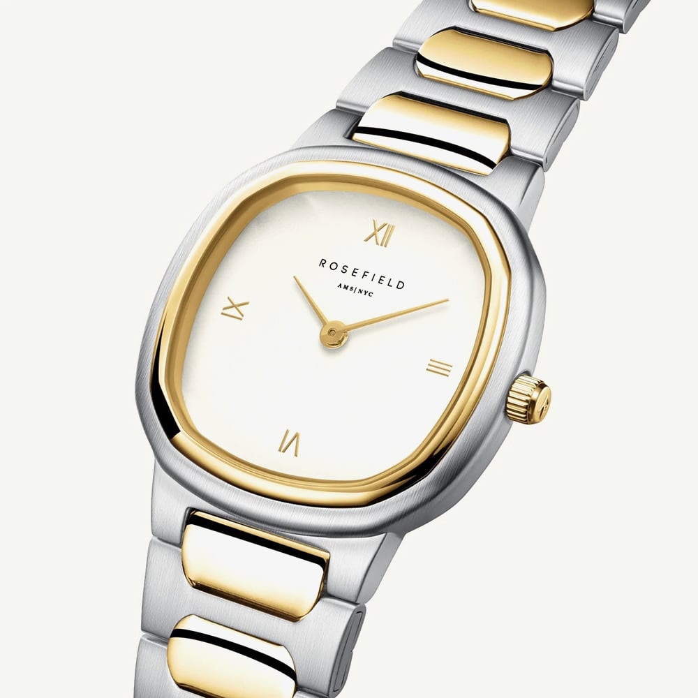 ROSEFIELD Ladies Gaia White Dial Two Tone Bracelet Watch ORCDSD-OR03