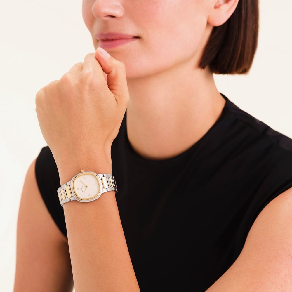 ROSEFIELD Ladies Gaia White Dial Two Tone Bracelet Watch ORCDSD-OR03