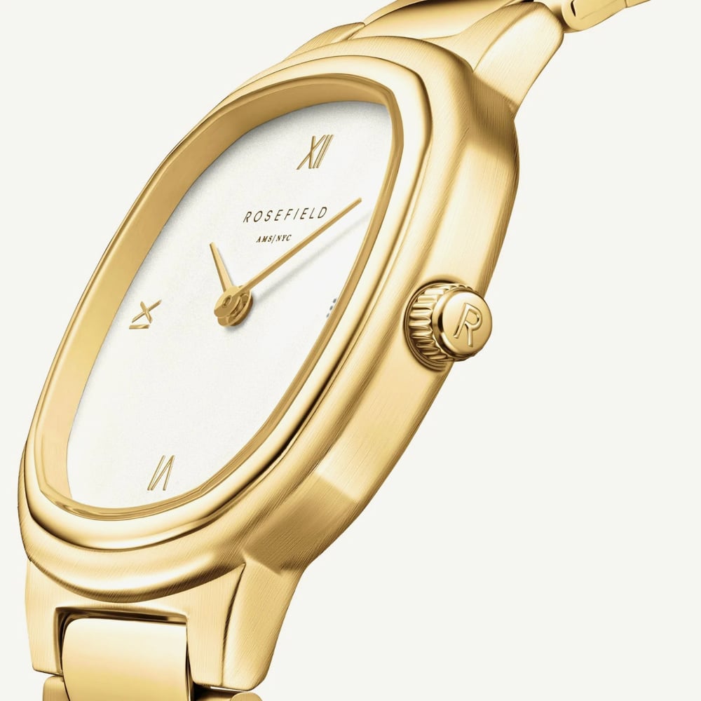 ROSEFIELD Ladies Gaia White Dial Golden Bracelet Watch ORCGSG-OR01