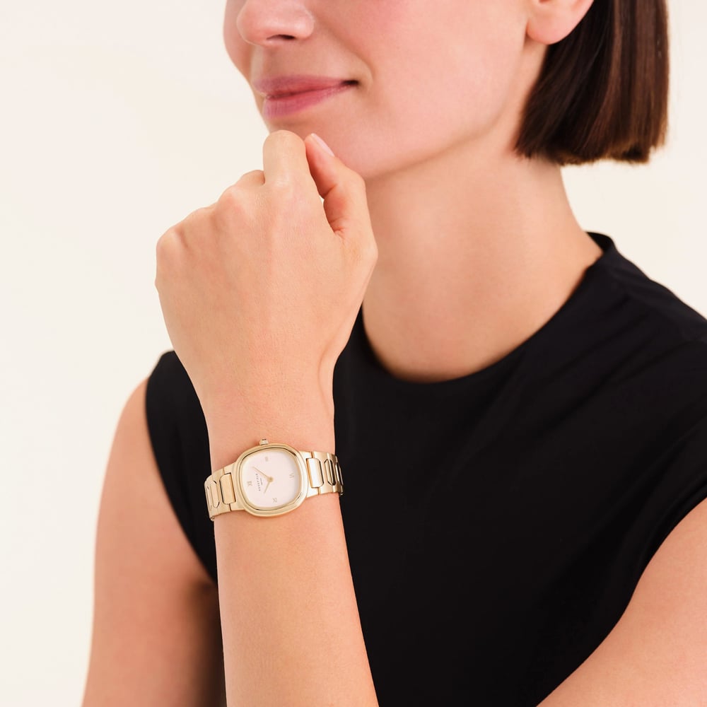 ROSEFIELD Ladies Gaia White Dial Golden Bracelet Watch ORCGSG-OR01