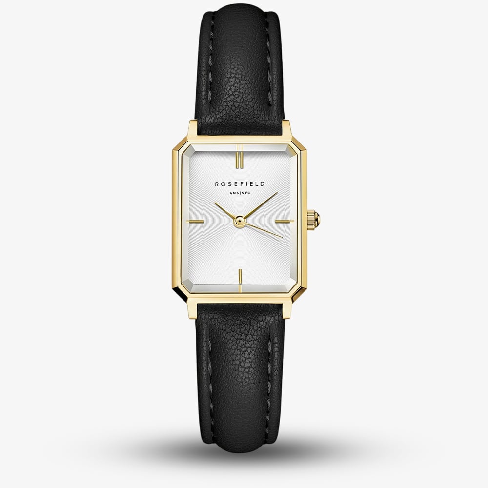ROSEFIELD Ladies Octagon XS White Dial Leather Strap Watch OWBLG-O84