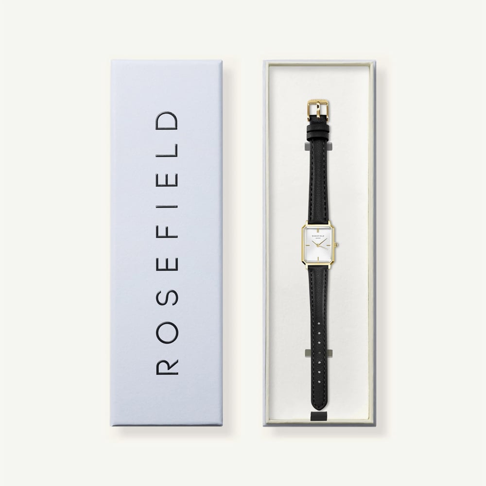 ROSEFIELD Ladies Octagon XS White Dial Leather Strap Watch OWBLG-O84