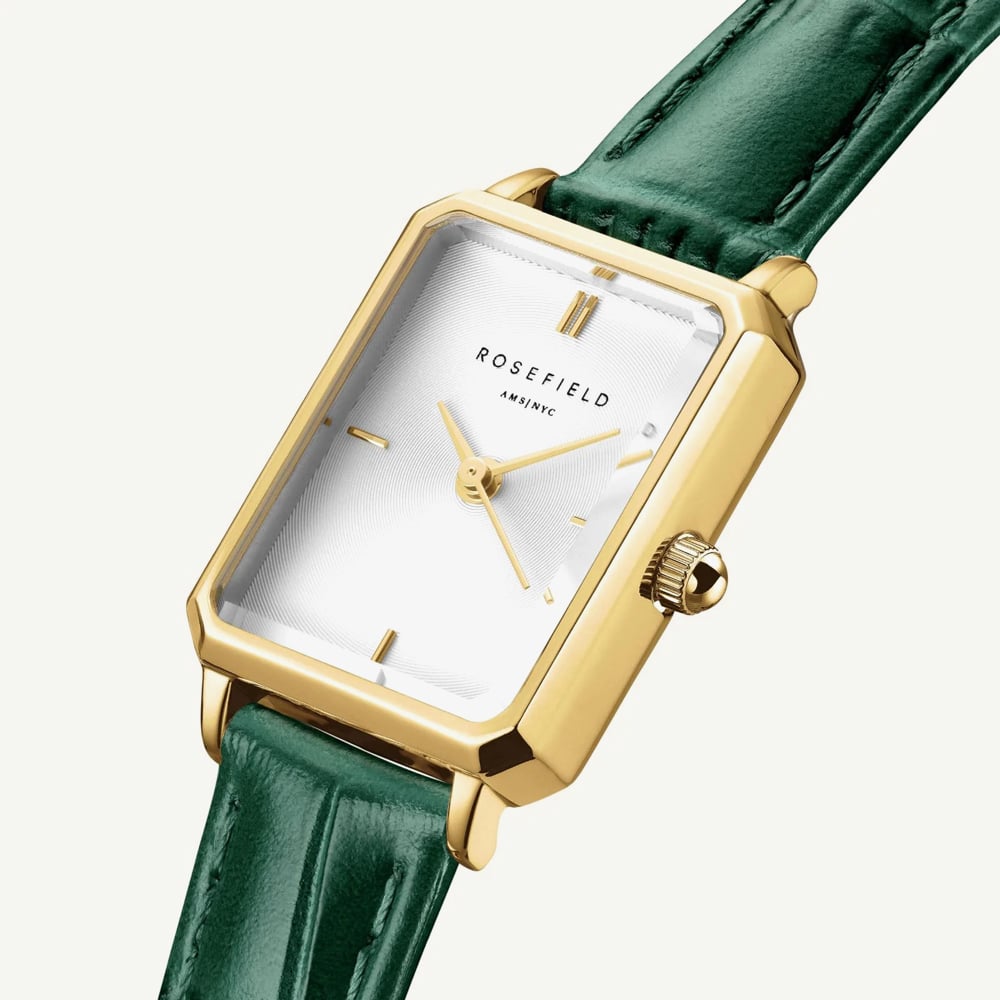 ROSEFIELD Ladies Octagon XS White Dial Leather Strap Watch OWGLG-O86