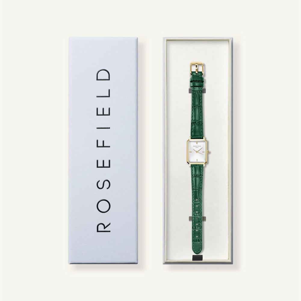 ROSEFIELD Ladies Octagon XS White Dial Leather Strap Watch OWGLG-O86