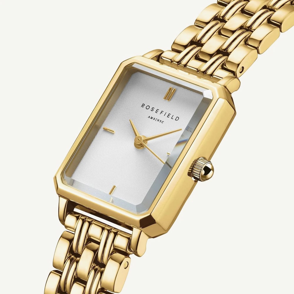 ROSEFIELD Ladies Octagon XS Silver Dial Golden Bracelet Watch OWGSG-O60