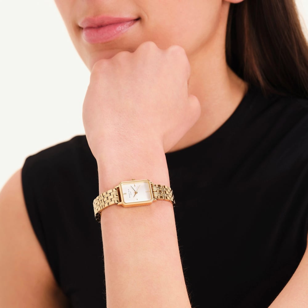 ROSEFIELD Ladies Octagon XS Silver Dial Golden Bracelet Watch OWGSG-O60