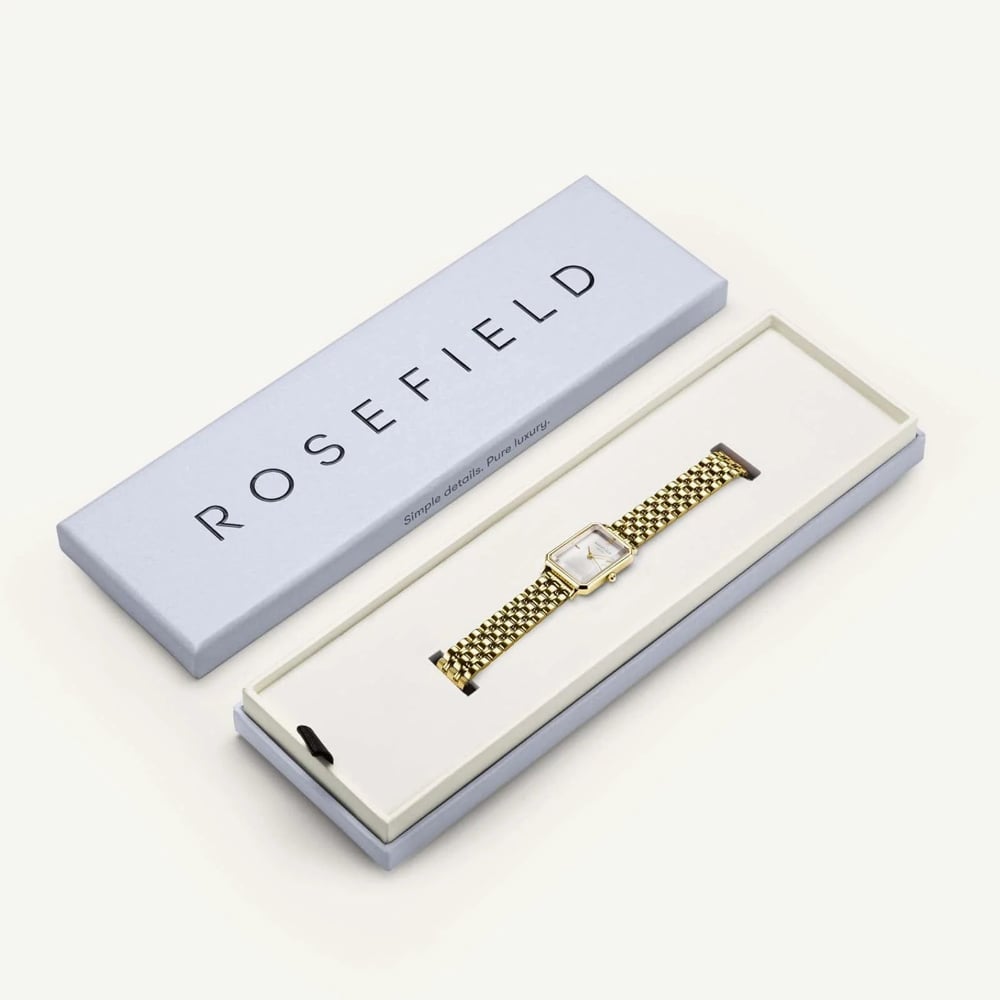 ROSEFIELD Ladies Octagon XS Silver Dial Golden Bracelet Watch OWGSG-O60