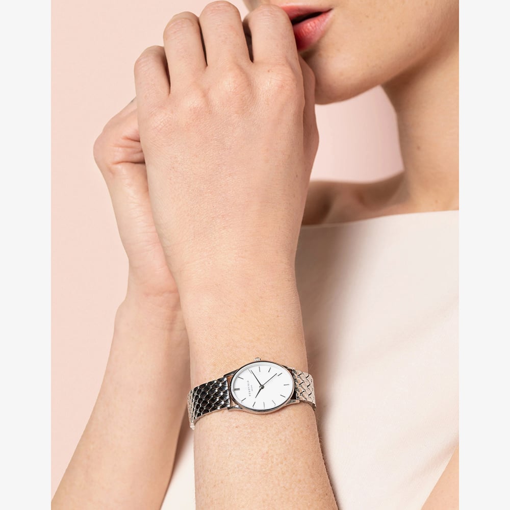 ROSEFIELD Ladies Oval White Mother of Pearl Bracelet Watch OWGSS-OV03