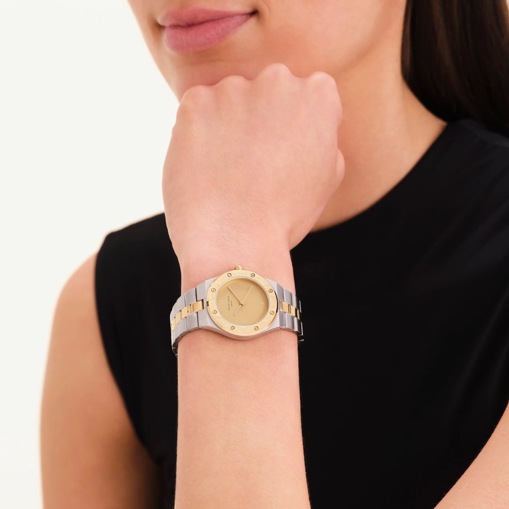 ROSEFIELD Ladies Rose Cappuchino Dial Two Tone Bracelet Watch SPCDSD-SP05