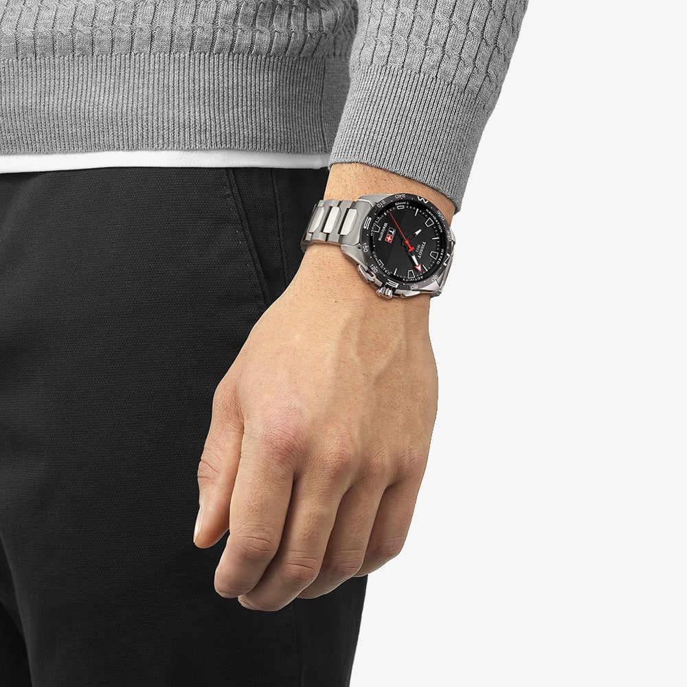 Tissot Mens T-Touch Connect Solar Black Bracelet Smartwatch T121.420.44.051.00