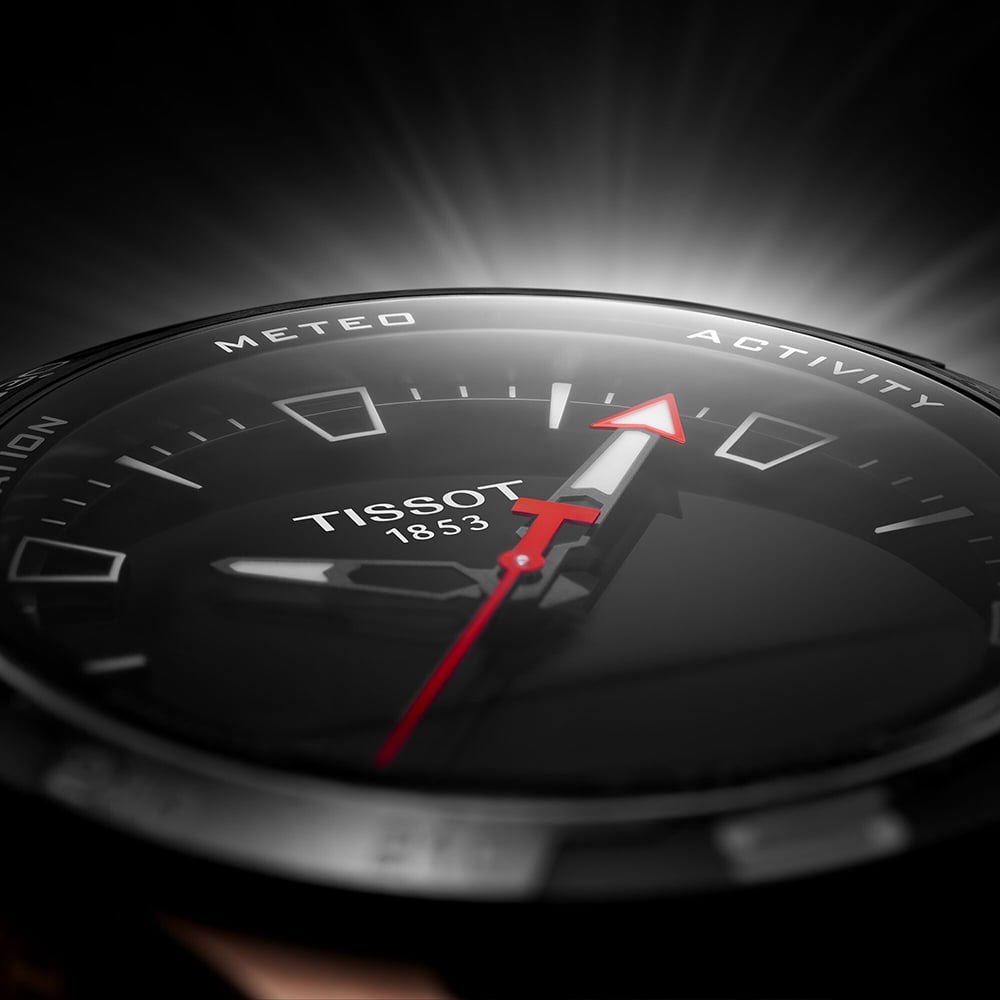 Tissot Mens T-Touch Connect Solar Rose Gold Plated Rubber Strap Smartwatch T121.420.47.051.02