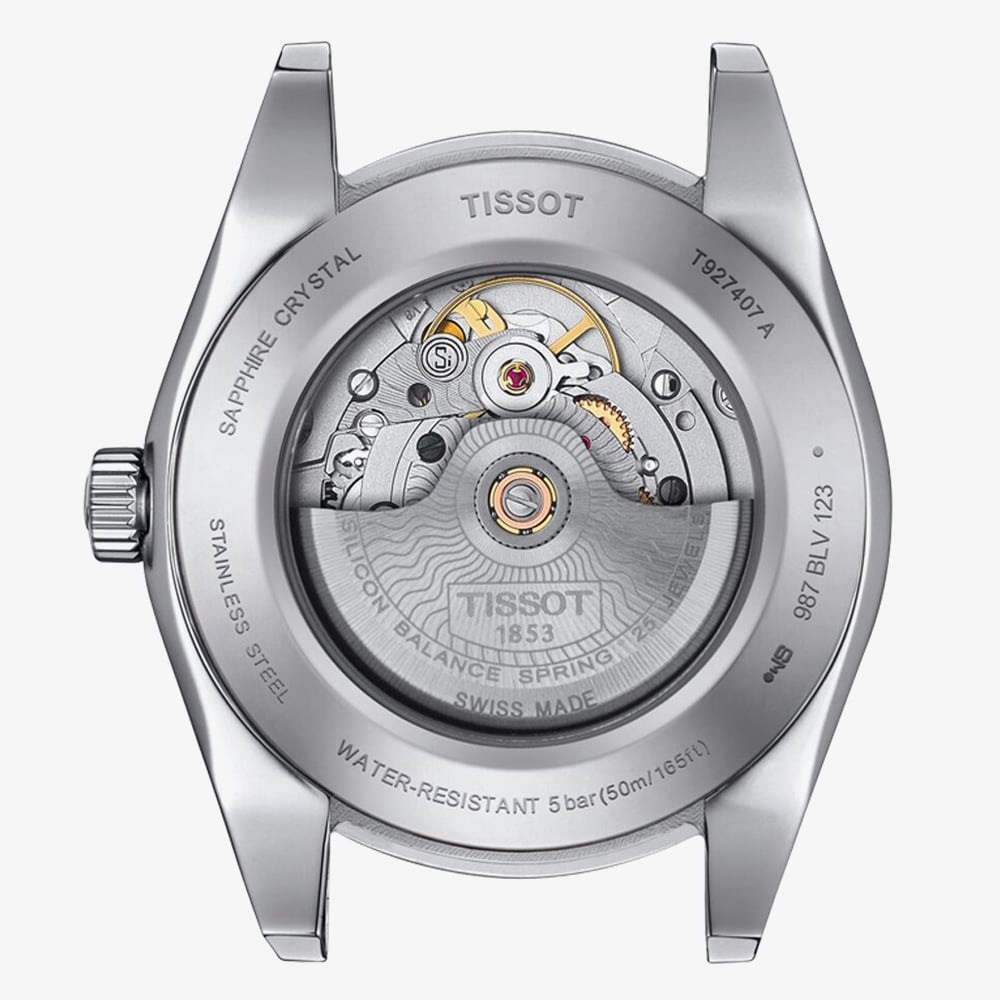 Tissot Gentleman 18k Yellow Gold Powermatic 80 Silicium Leather Strap Watch T927.407.46.061.01