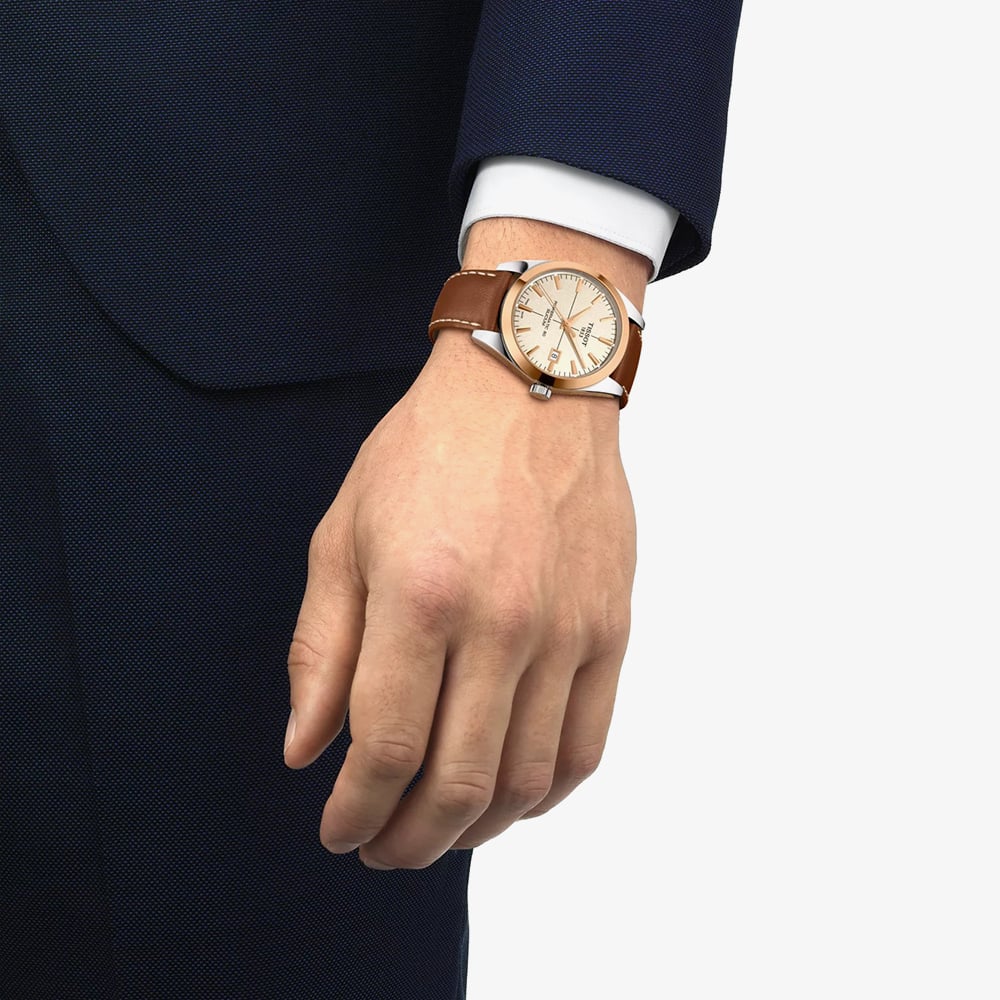 Tissot Gentleman 18k Rose Gold Powermatic 80 Silicium Leather Strap Watch T927.407.46.261.00