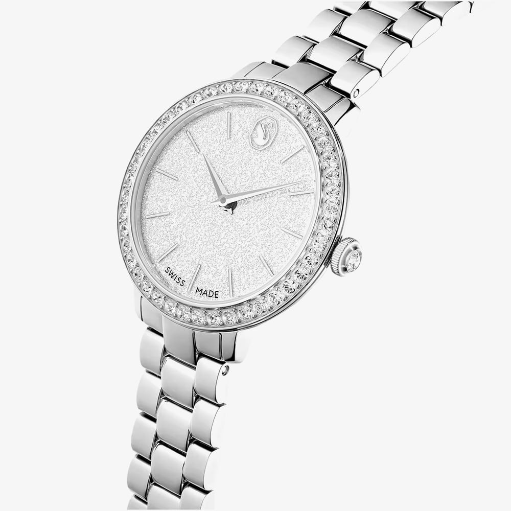 Swarovski Silver Tone White Crystal Set Bracelet Watch 5706182