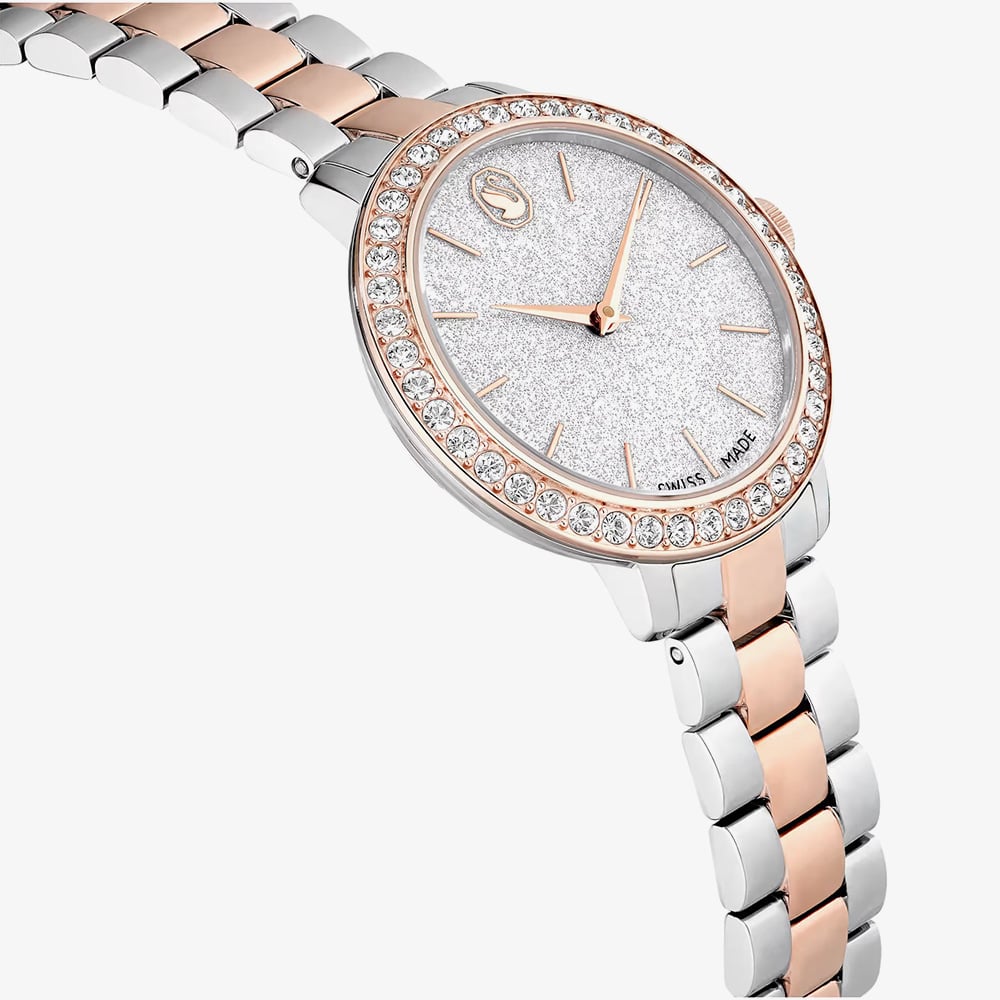 Swarovski Two Colour White Crystal Set Bracelet Watch 5715028