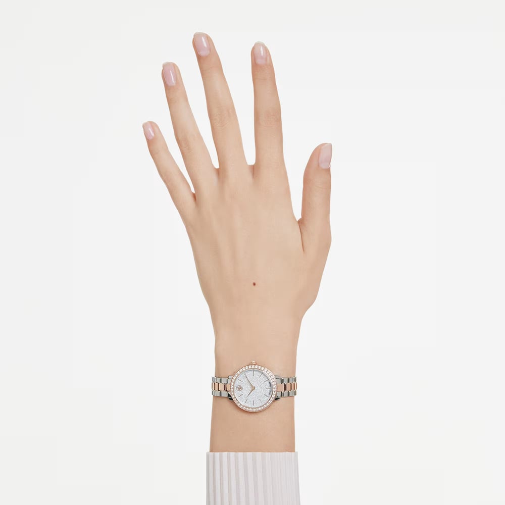 Swarovski Two Colour White Crystal Set Bracelet Watch 5715028