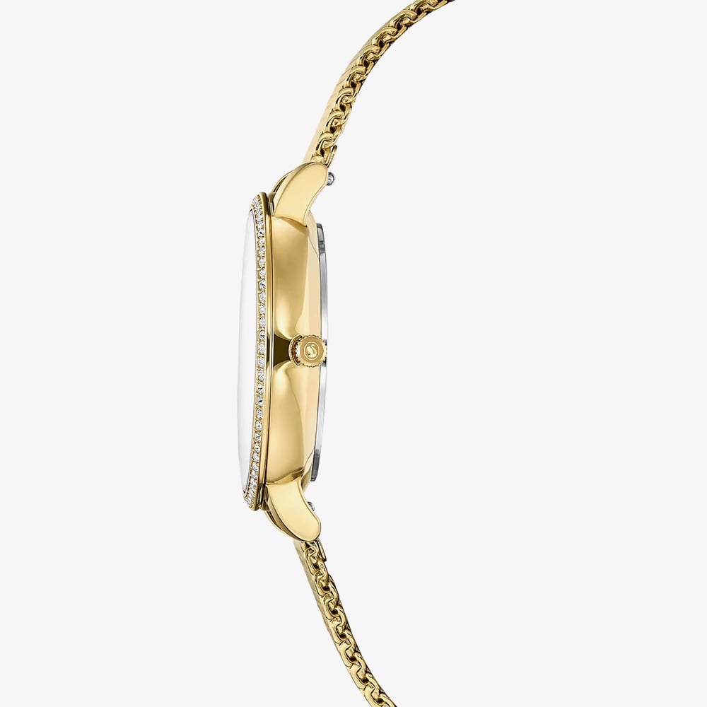Swarovski Clarica Crystal Dial Gold Tone Bracelet Watch 5740823