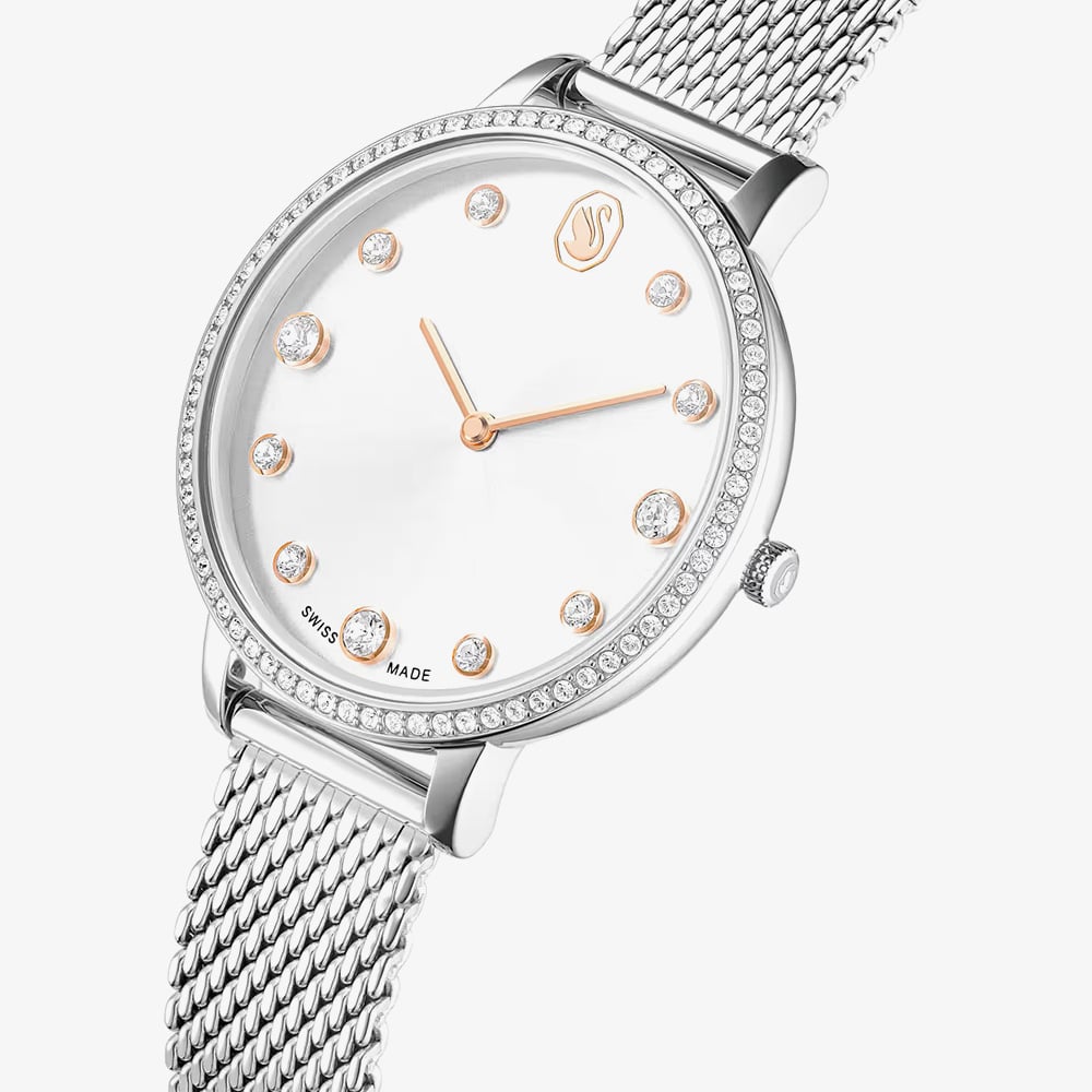 Swarovski Clarica Crystal Dial Silver Tone Bracelet Watch 5740971