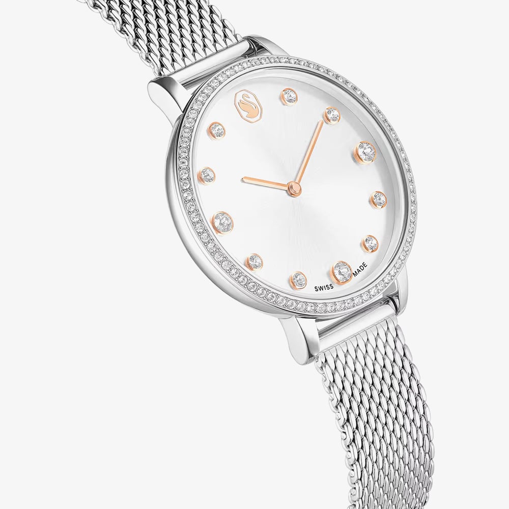 Swarovski Clarica Crystal Dial Silver Tone Bracelet Watch 5740971