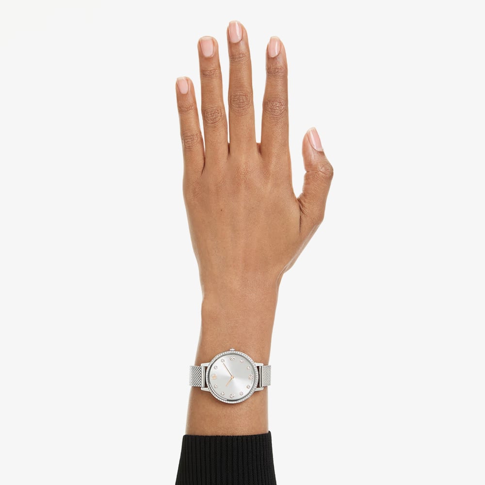 Swarovski Clarica Crystal Dial Silver Tone Bracelet Watch 5740971