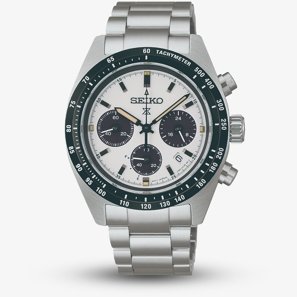 Seiko Mens Prospex Speedtimer Youngtimer Monochrome Bracelet Watch SSC961
