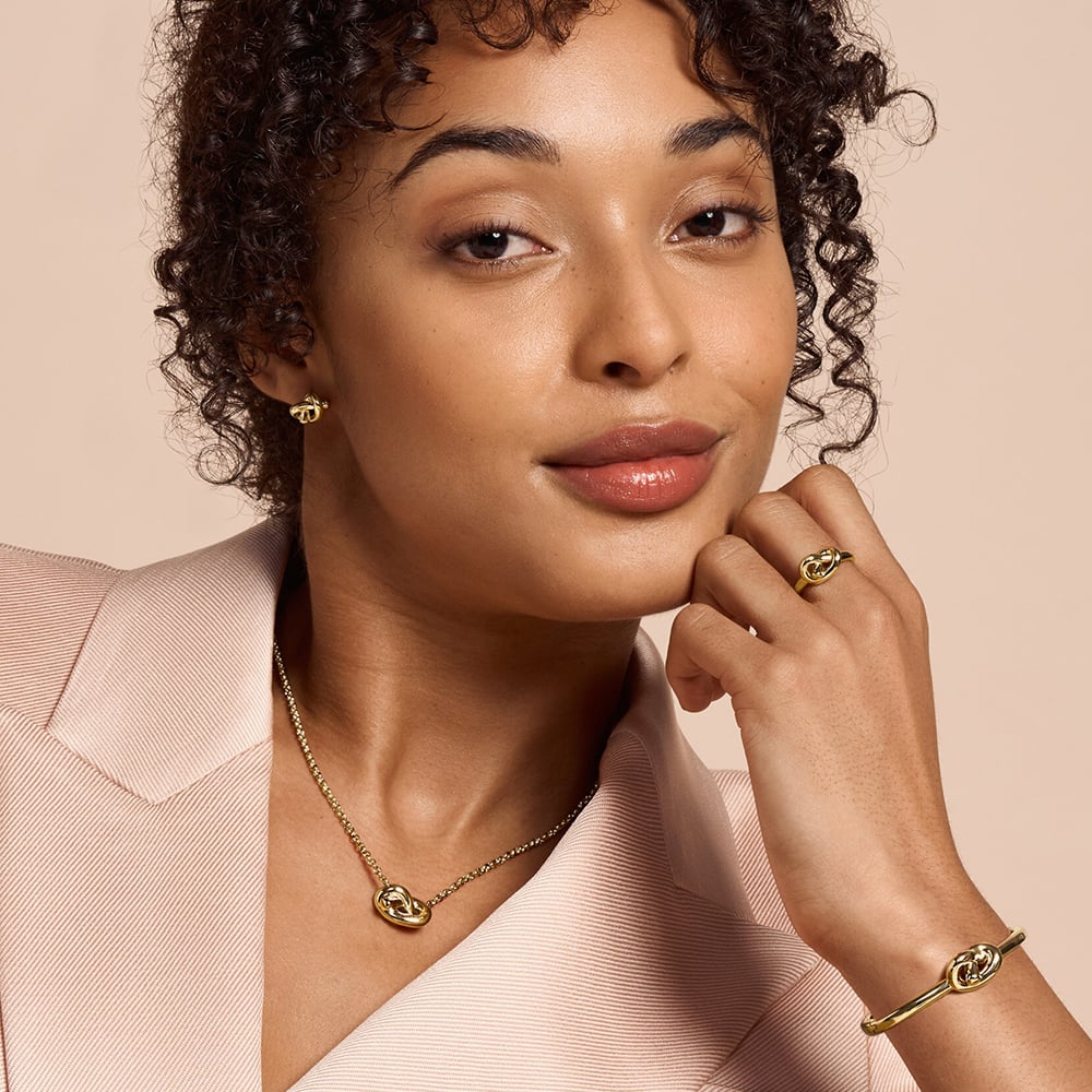 Olivia Burton Classic Lovers Knot Gold Plated Bangle 24100223