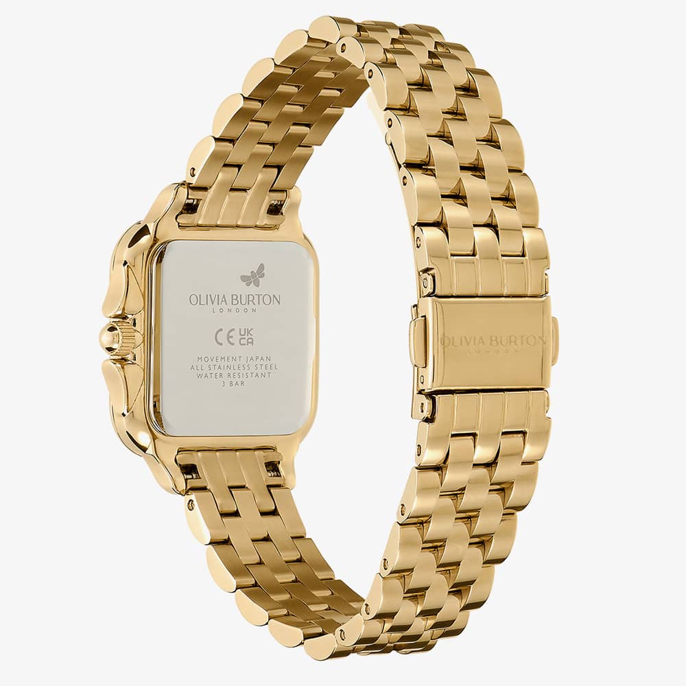 Olivia Burton Grosvenor Champagne Sunray Dial Watch 24000084