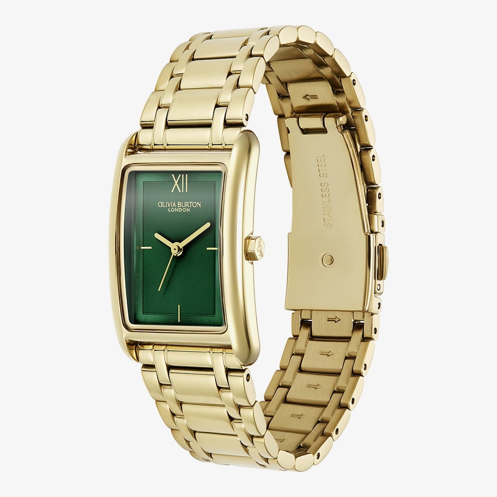 Olivia Burton Classic Grove Gold Plated Green Dial Bracelet Watch 24000195