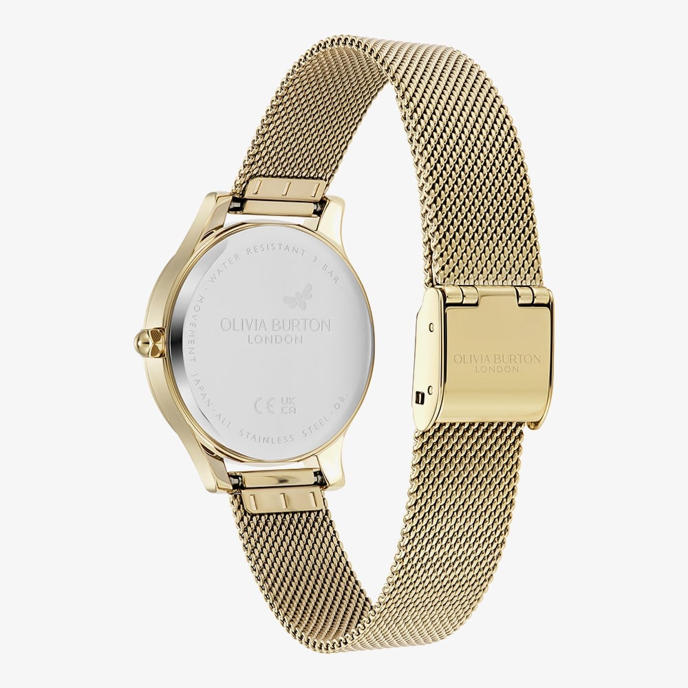 Olivia Burton Classic Wonderlust Gold Plated Crystal Mesh Watch 24000214