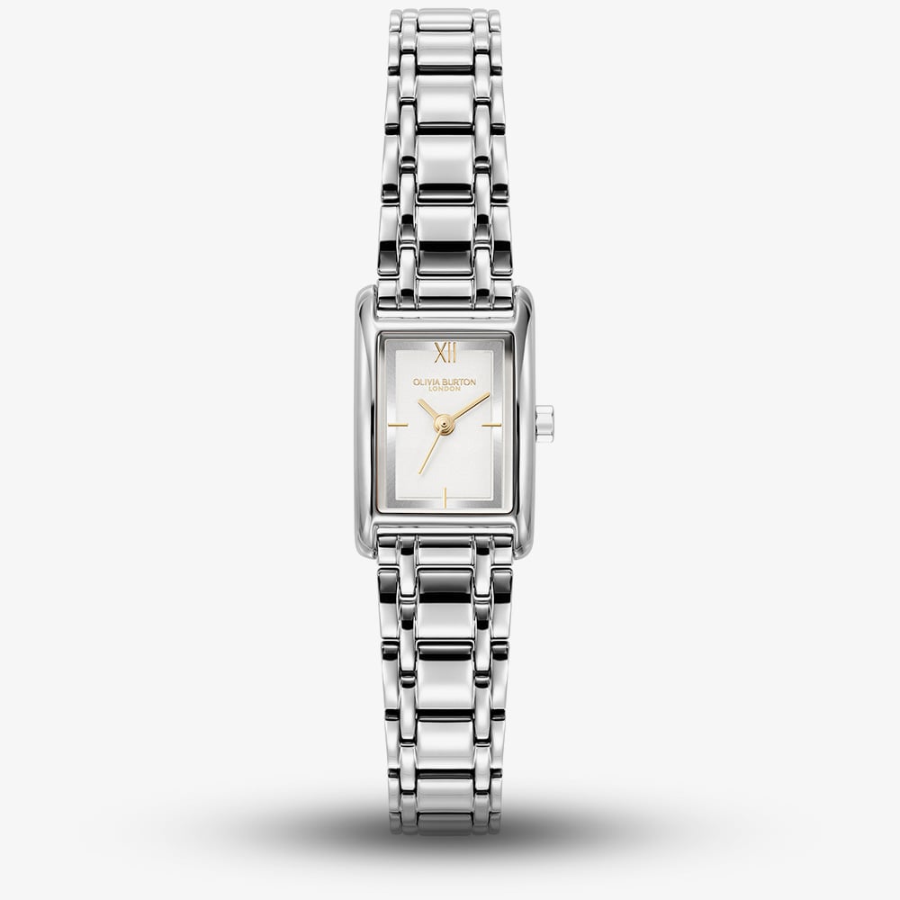 Olivia Burton Mini Grove Silver Rectangle Watch 24000281