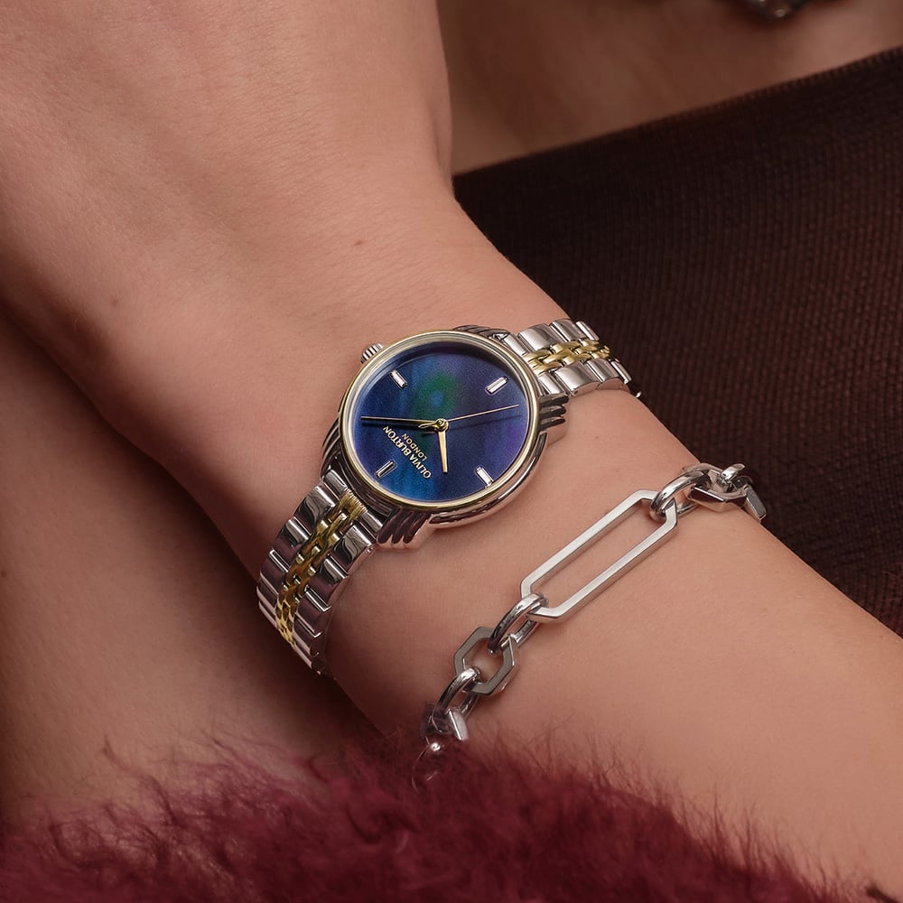 Olivia Burton Art Deco 2.0 Two Tone Irridescent Dial Watch 24000296